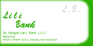 lili bank business card